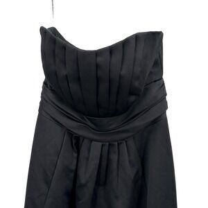 Davids Bridal Black Strapless Pleated Empire Waist Formal Evening Gown Size 2